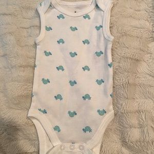 White tank turtle onesie, newborn, small wonders
